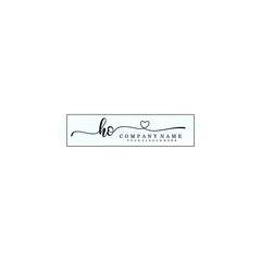 HO Initial handwriting logo template vector