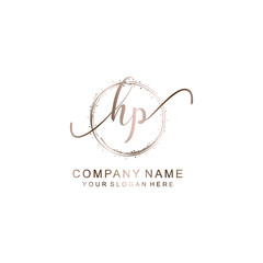 HP Initial handwriting logo template vector