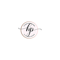 HP Initial handwriting logo template vector