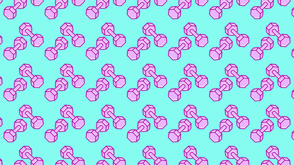 Dumbbells pattern on pastel background