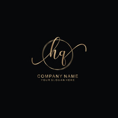 HQ Initial handwriting logo template vector