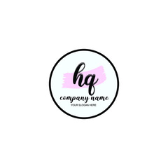 HQ Initial handwriting logo template vector