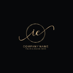 IE Initial handwriting logo template vector