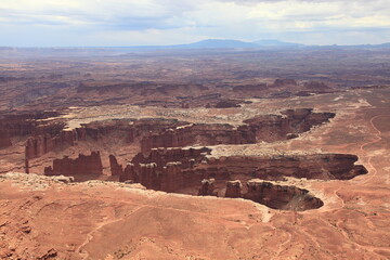 Fototapeta na wymiar Scenic view of island in the sky seen from grand view point overlook in Canyonlands National Park Utah, USA