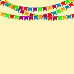 Colorful Party Flags. Party Background with Flags Vector Illustration