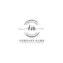 IM Initial handwriting logo template vector