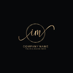 IM Initial handwriting logo template vector