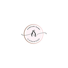 IR Initial handwriting logo template vector