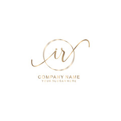 IR Initial handwriting logo template vector