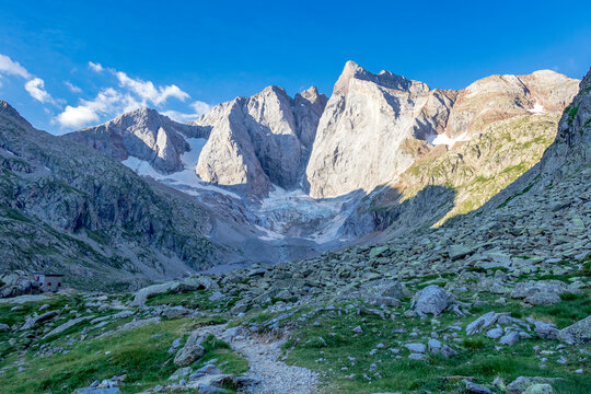 Vignemale mountain highest of the French Pyrenean summit in the Pyrenees National Park, Hautes-Pyrenees, France, Europe