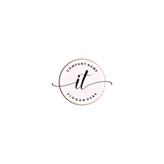 IT Initial handwriting logo template vector