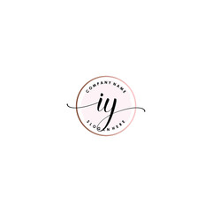 IY Initial handwriting logo template vector
