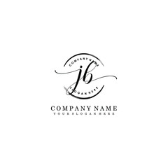 JB Initial handwriting logo template vector