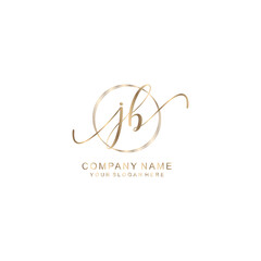 JB Initial handwriting logo template vector