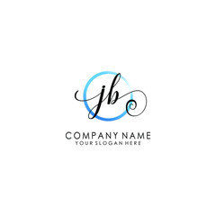 JB Initial handwriting logo template vector