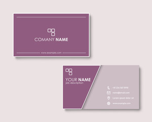 Clean business card template with simple contrast color design. Vector creative ilustration wih diagonal cut.	