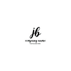 JB Initial handwriting logo template vector