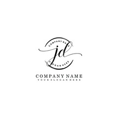 JD Initial handwriting logo template vector