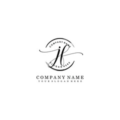 JF Initial handwriting logo template vector