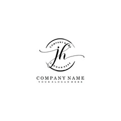 Obraz premium JH Initial handwriting logo template vector