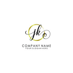 JK Initial handwriting logo template vector