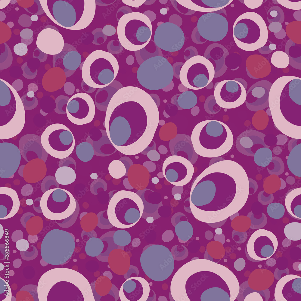 Poster abstract seamless repeating background of multicolored circles of different shapes