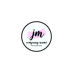 JM Initial handwriting logo template vector