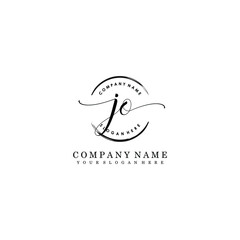 JO Initial handwriting logo template vector