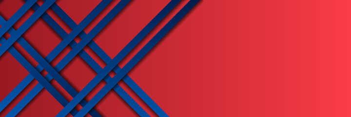 Modern red blue abstract banner background. Red white and blue abstract background vector with blank space for text. 