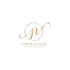 JR Initial handwriting logo template vector