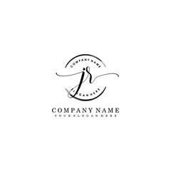 JR Initial handwriting logo template vector