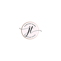 JT Initial handwriting logo template vector