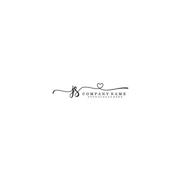JS Initial handwriting logo template vector