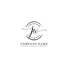JW Initial handwriting logo template vector
