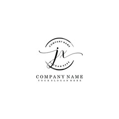 Fototapeta premium JX Initial handwriting logo template vector