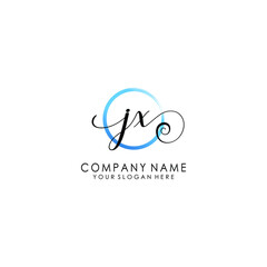 JX Initial handwriting logo template vector