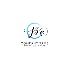 JZ Initial handwriting logo template vector

