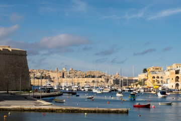 Fototapeta na wymiar The three historic cities of Maltese glory - Senglea, Vittoriosa and Cospicua in the Grand Harbor of Malta