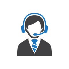 Male customer service agent icon