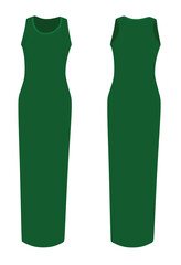 Green woman dress. vector illustration