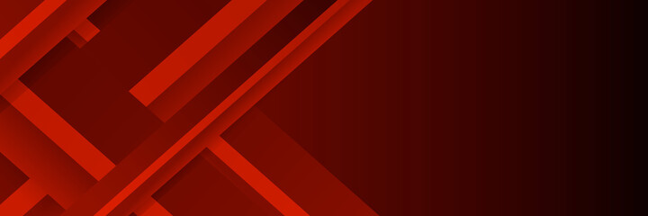 Red abstract banner background with shiny stripes