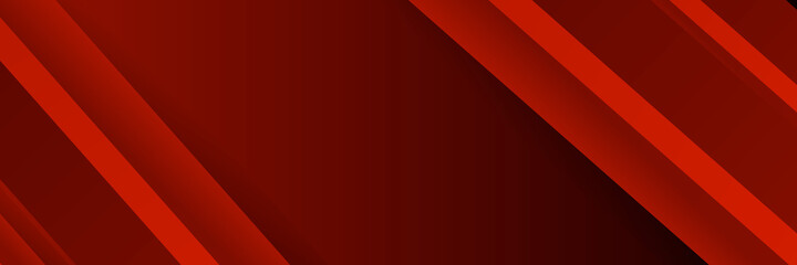 Red abstract banner background with shiny stripes