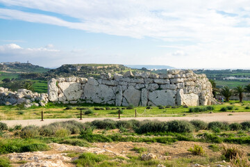 Fototapeta na wymiar The prehistoric stone megalithic complex on Gozo island, Malta, is older than famous Stonehenge
