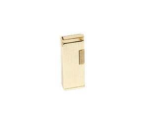 Golden lighter on white background