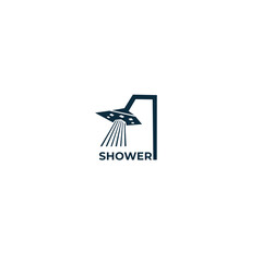 shower illustration and ufo are combined into an object and implemented into a logo design or other image.