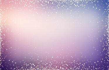 Snow sparks frame on lilac blue purple ombre background. 