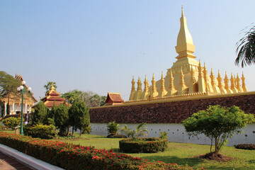 buddhist temple (Pha That Luang) in vientiane in laos