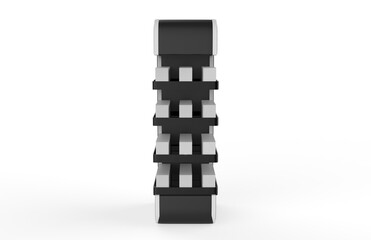 Display stand, retail display stand for product , display stands isolated on white background. 3d illustration