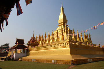 buddhist temple (Pha That Luang) in vientiane in laos