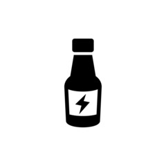 Energy drinking bottle icon vector on white